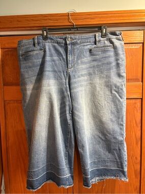 Land’s End plus size Blue Denim capris